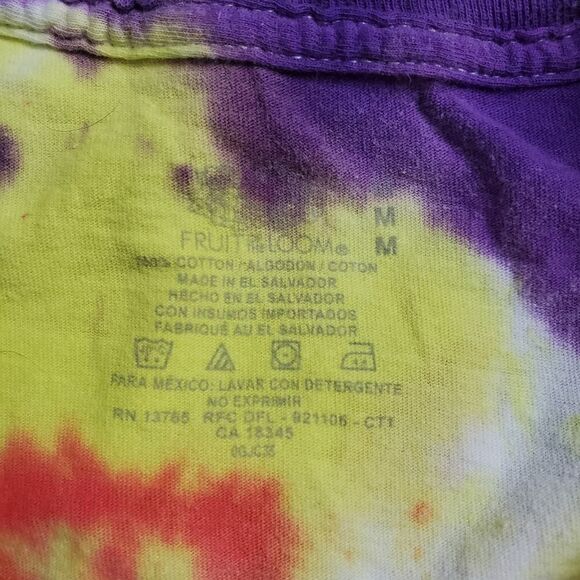 Fruit of the Loom Tye Dye Short Sleeve Tee Shirt Multicolored Medium - Picture 3 of 9
